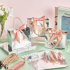 Складные бумажные подарочные пакеты с ручкой&nbsp;ABAG-WH0045-22