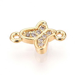 Шармы-соединители из латуни с микропаве из прозрачного кубического циркония KK-T075-29G