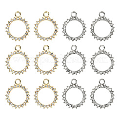 Подвески со стразами из сплава 12 шт.&nbsp;FIND-YW0007-95G