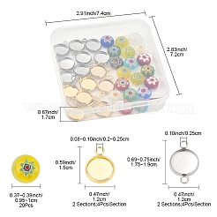 16 шт. 4 стиля подвески из нержавеющей стали с кабошонами STAS-FS0001-79