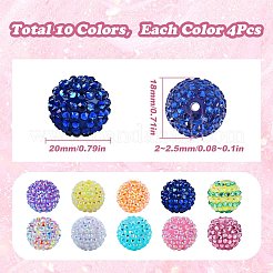 40 шт. 10 вида бусин из смоляных стразов&nbsp;RESI-SC0003-02