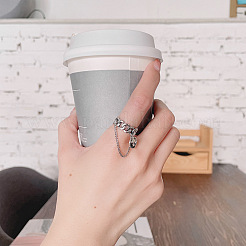 Плоская круглая цепочка с панцирем 925 регулируемые кольца из стерлингового серебра для женщин&nbsp;FS-WG6366E-01