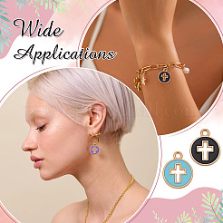 80шт подвески из эмалированного сплава с покрытием из светлого золота&nbsp;ENAM-ME0001-09