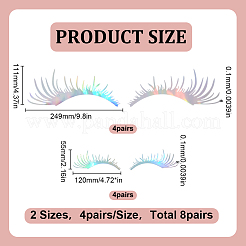 8 пара 2 стилей водонепроницаемых наклеек из ПВХ в форме ресниц DIY-HY0003-05C
