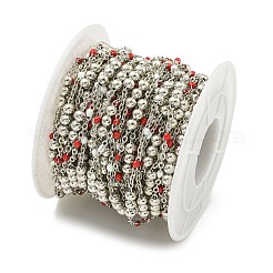 Цепочка из латунных эмалевых круглых бусин CHC-G022-07P-14