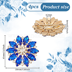 4 шт. пуговицы со стразами из сплава BUTT-FG0001-26A