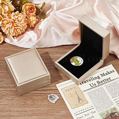 Прямоугольные подарочные коробки для хранения значков из искусственной кожи CON-WH0085-91