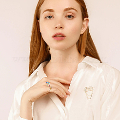 4 шт. 4 стиля цветные эмалевые открытые манжетные кольца от сглаза с прозрачным кубическим цирконием&nbsp;RJEW-FI0001-07