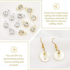 200 шт. двухцветная латунная оправа с подвесками из ближневосточных страз RB-FH0001-06