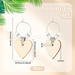 Деревянное сердце бокал для вина AJEW-AB00182