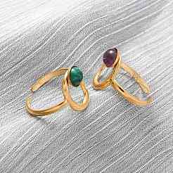 Регулируемые открытые манжетные кольца из нержавеющей стали 304 RJEW-A071-12G