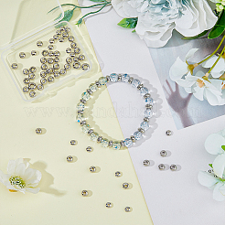 80 шт. 4 размера латунных плоских круглых бусины-разделители&nbsp;KK-FH0006-25