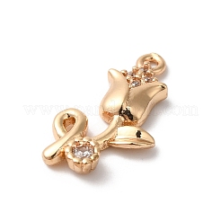 Латунные микропаве прозрачные подвески с фианитом&nbsp;KK-C062-084G