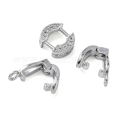 Кольцо латунное микропаве прозрачный кубический цирконий застежки-защелки&nbsp;KK-Z143-18P