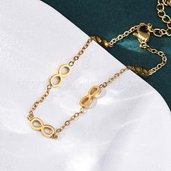 Браслеты из нержавеющей стали 304 с цепочкой бесконечности BJEW-Z099-02G