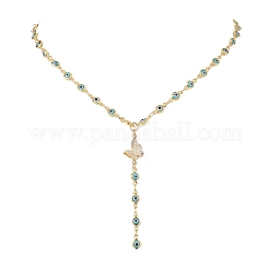 Комплекты из серег и ожерелий ручной работы с элементами лэмпворка от сглаза и латунной фурнитурой SJEW-JS01350-02