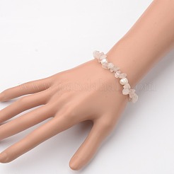 Драгоценный камень чип браслеты простирания BJEW-JB01516-01