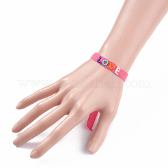 Браслеты с узлами из нейлонового шнура из саржевой ленты BJEW-Z013-33