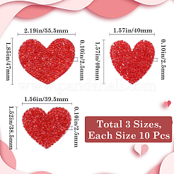 30 шт. 3 стиля аппликация в виде сердца из стекла и страз DIY-GF0009-88