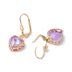 Стеклянная серьга с защелкой EJEW-C077-13KCG