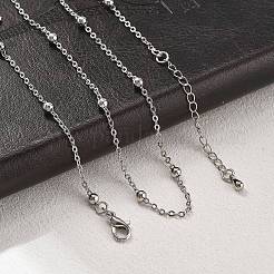 Латунные спутниковые цепочки ожерелья для женщин NJEW-D302-28P