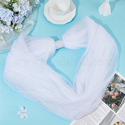 Нейлоновая свадебная шаль из сетки&nbsp;AJEW-WH0816-380B
