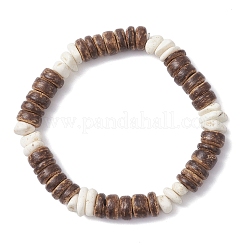 Браслеты из натуральных бусин кокоса и магнезитовой крошки для мужчин и женщин&nbsp;BJEW-JB12457-02