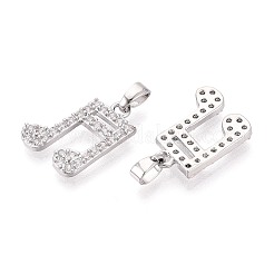 Латунные микропаве прозрачные подвески с фианитом&nbsp;KK-T075-84P