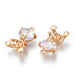 Латунная микропаве из прозрачного кубического циркония KK-N216-399