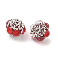 Акриловые бусины-рондели со стразами&nbsp;CLAY-NH0003-02AS-02