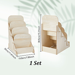 Одноуровневые деревянные стеллажи для хранения открыток AJEW-WH0695-054