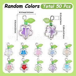 50 шт. подвески в виде стеклянных цветов&nbsp;FIND-SC0020-56