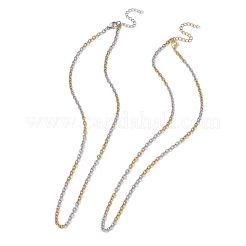 2 шт. 2-цветные двухцветные текстурированные цепочки из нержавеющей стали 304&nbsp;NJEW-JN05242
