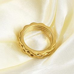 Ионное покрытие(ip) 304 нержавеющая сталь перстень для женщин&nbsp;RJEW-A052-01A-G