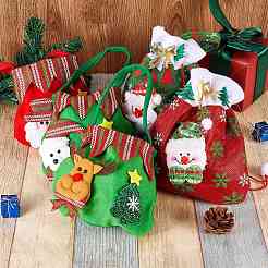 7шт 7 стиля рождественские нетканые ткани конфеты мешки украшения ABAG-SZ0001-16