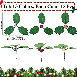 45 шт. искусственные листья падуба из пенопласта и ткани&nbsp;AJEW-SC0031-52B