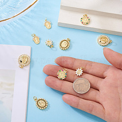 10 шт. 5 стиля латунные подвески с микропаве и кубическим цирконием&nbsp;KK-TA0002-40