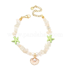 Браслеты из бусин из натурального лунного камня BJEW-JB12413-01