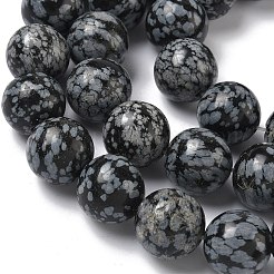 Природные снежинка обсидиан бисер нитей&nbsp;G-F818-A10-16mm