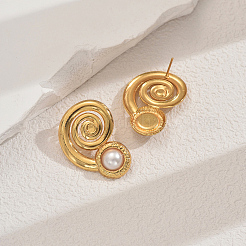 Серьги-гвоздики из нержавеющей стали с вихревой спиралью AI9191