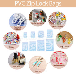 40 шт. 8 стиля прозрачный ПВХ антиокислительный пакет с застежкой-молнией AJEW-TA0002-40B