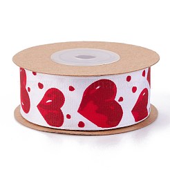 Односторонняя атласная лента из полиэстера с принтом в виде сердца&nbsp;OCOR-L044-03