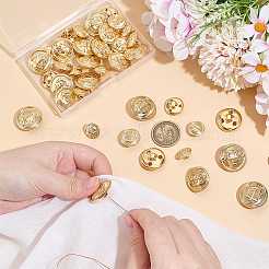 40 шт. 4 стиля латунных пуговиц с 1 отверстиями BUTT-AR0001-21