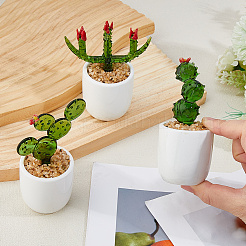 3 шт. 3 стиля лэмпворк кактус украшение для витрины&nbsp;DJEW-DC0001-16B