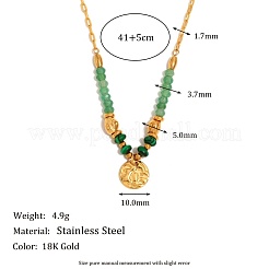 Женские бусины с подвеской-диском из нержавеющей стали HX3961