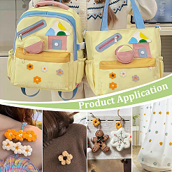 40 шт. 4-х цветные цветочные полиэстеровые аксессуары для одежды&nbsp;DIY-FG0008-53