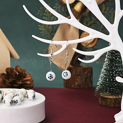 80шт 8 цвета рождественские непрозрачные стеклянные бусины EGLA-YW0001-02