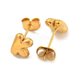 Серьги-гвоздики из нержавеющей стали 304 с буквами для женщин EJEW-G386-01K-G