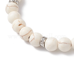 Женские эластичные браслеты из синтетических бирюзовых бусин BJEW-JB12288-02