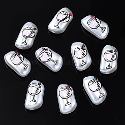 3d печатные бусины из абс-пластика с имитацией жемчуга KY-S163-435